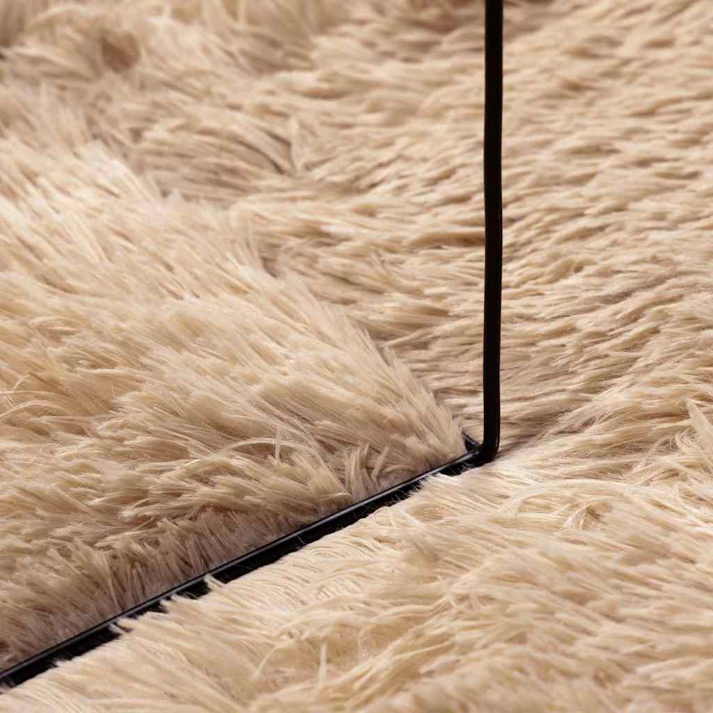 Tapis shaggy à poils longs NAVARRA Beige 240x340 cm Polyester