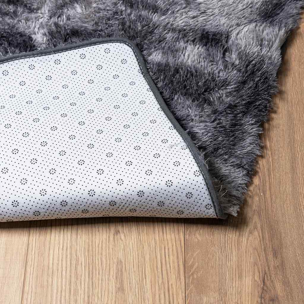 Tapis shaggy à poils longs NAVARRA gris foncé 240x340 cm polyester
