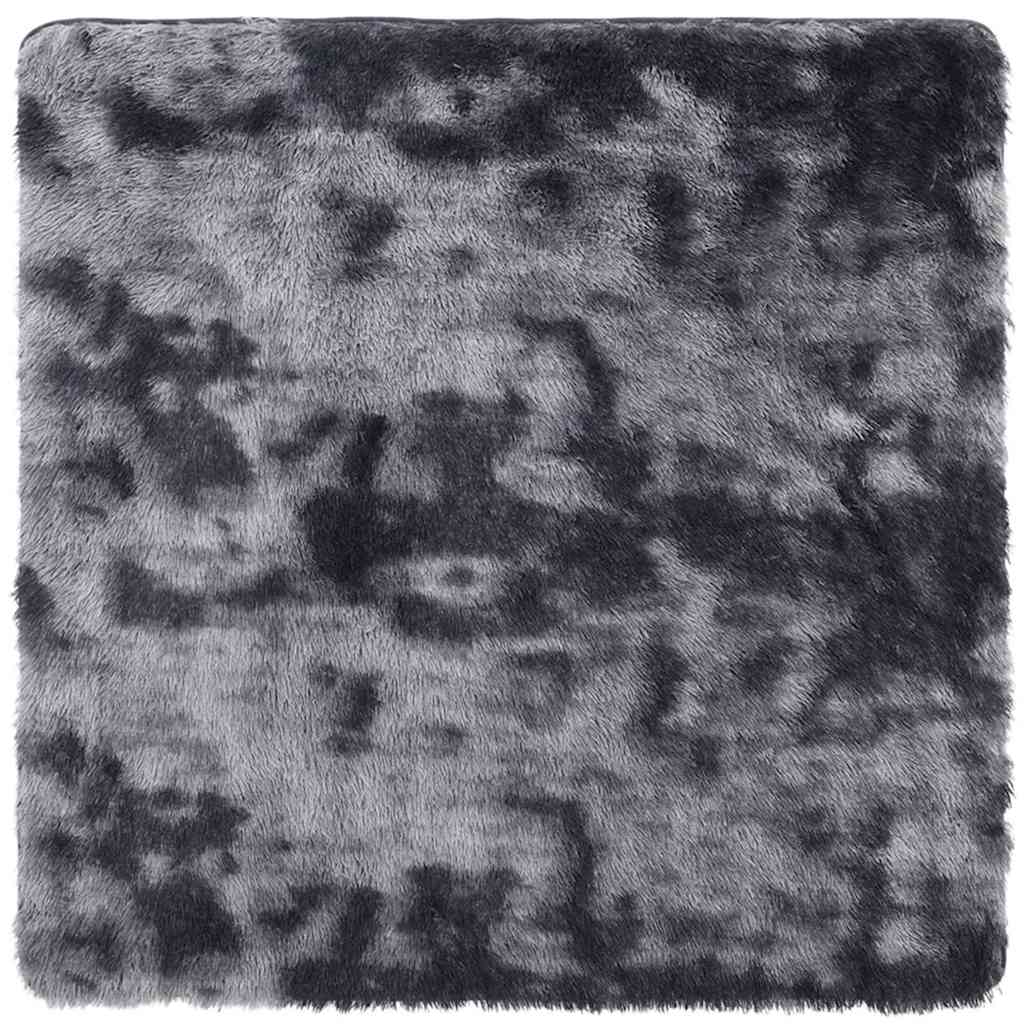 Tapis shaggy, poils longs NAVARRA, gris foncé, 120x120 cm, polyester