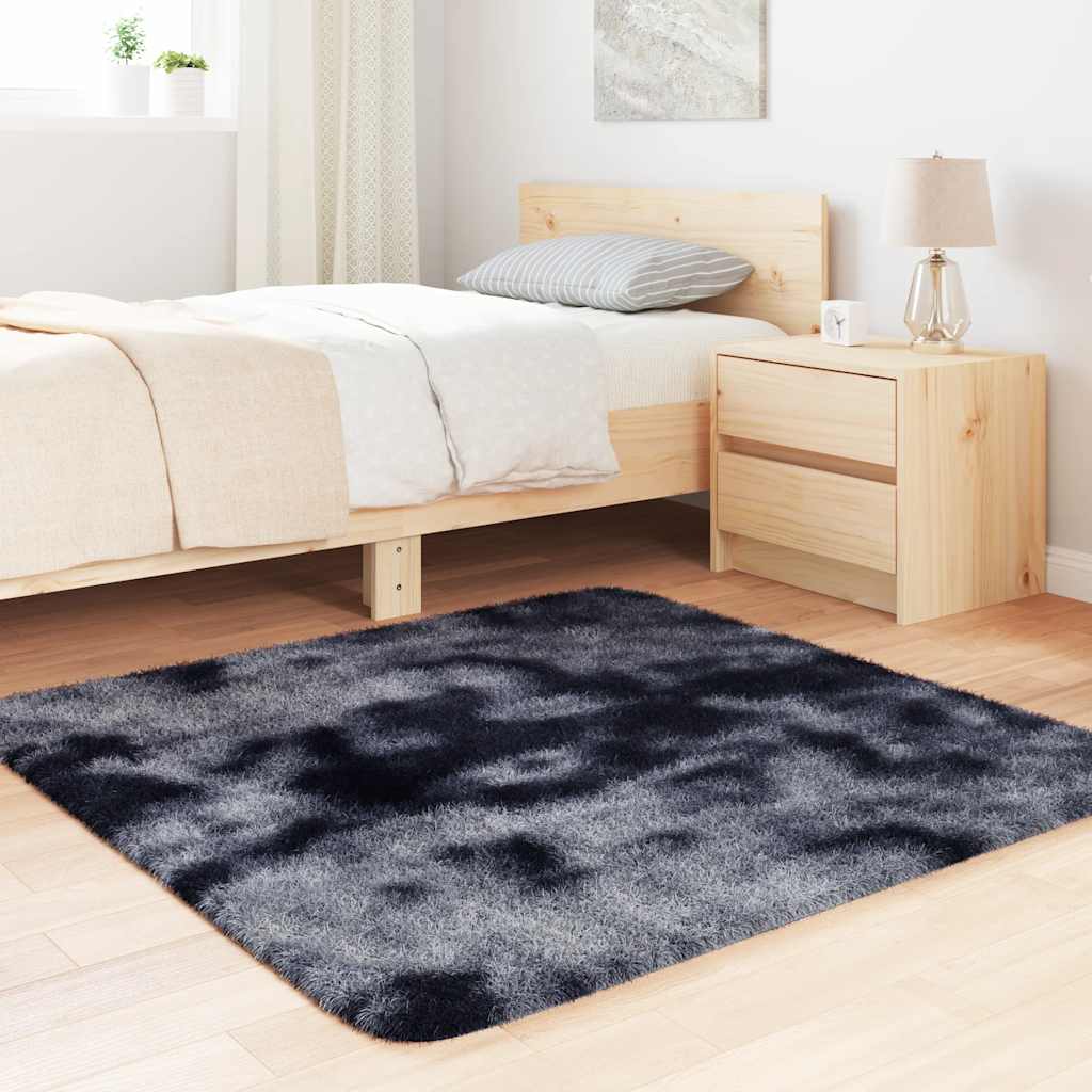 Tapis shaggy, poils longs NAVARRA, gris foncé, 120x120 cm, polyester