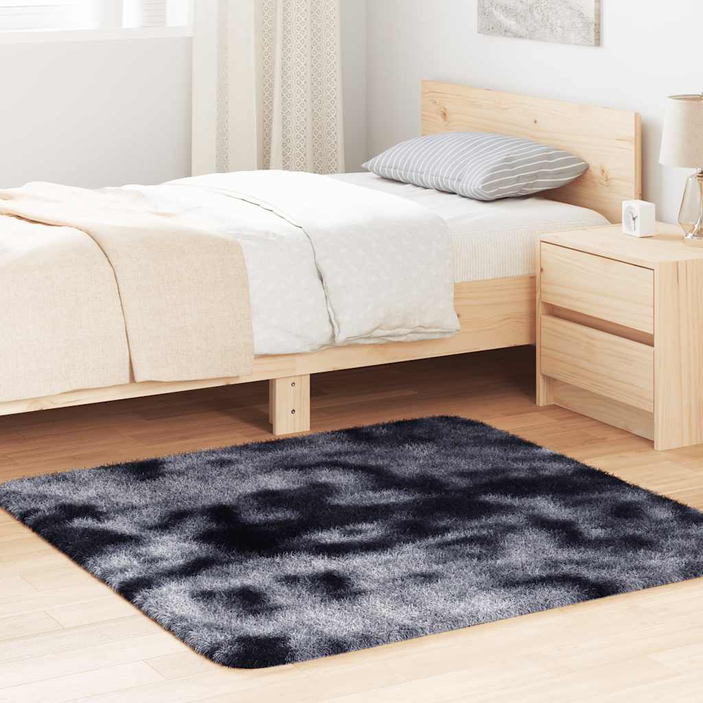 Tapis shaggy, poils longs NAVARRA, gris foncé, 120x120 cm, polyester