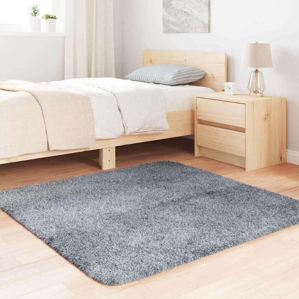 Shaggy rug, high pile NAVARRA, silver grey, 120x120 cm, polyester