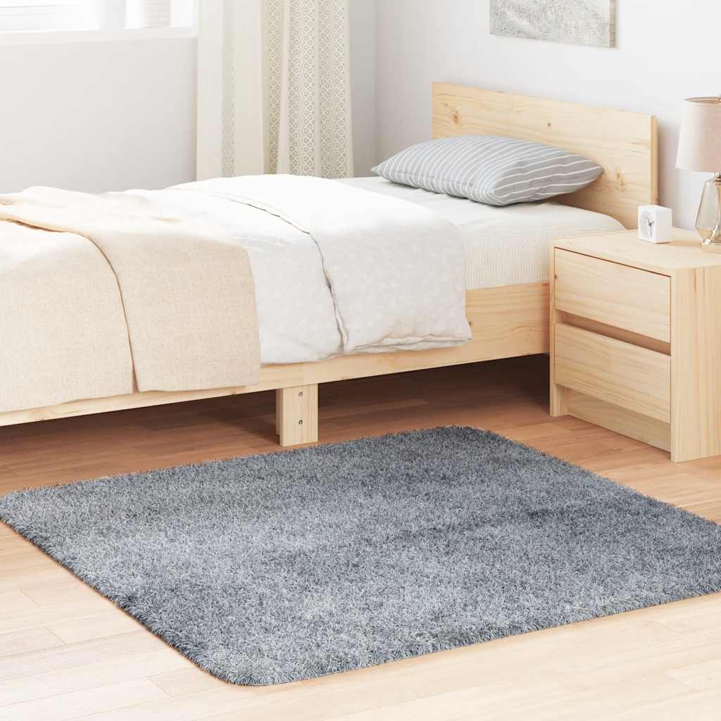 Shaggy rug, high pile NAVARRA, silver grey, 120x120 cm, polyester