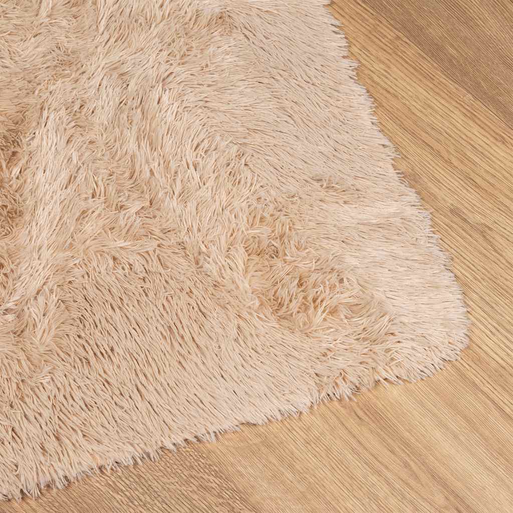 Tapis shaggy à poils longs NAVARRA Beige 160x160 cm Polyester