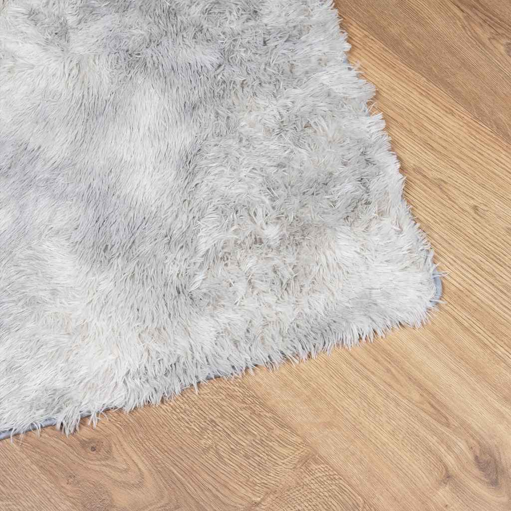 Tapis shaggy, poils longs NAVARRA, gris clair, 200x200 cm, polyester