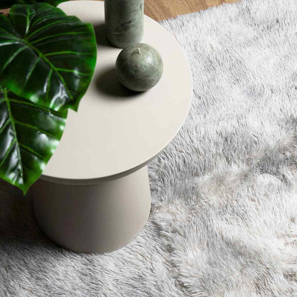 Tapis shaggy, poils longs NAVARRA, gris clair, 200x200 cm, polyester