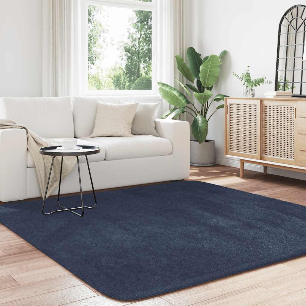 Shaggy rug, deep pile NAVARRA, navy blue, 200x200 cm, polyester