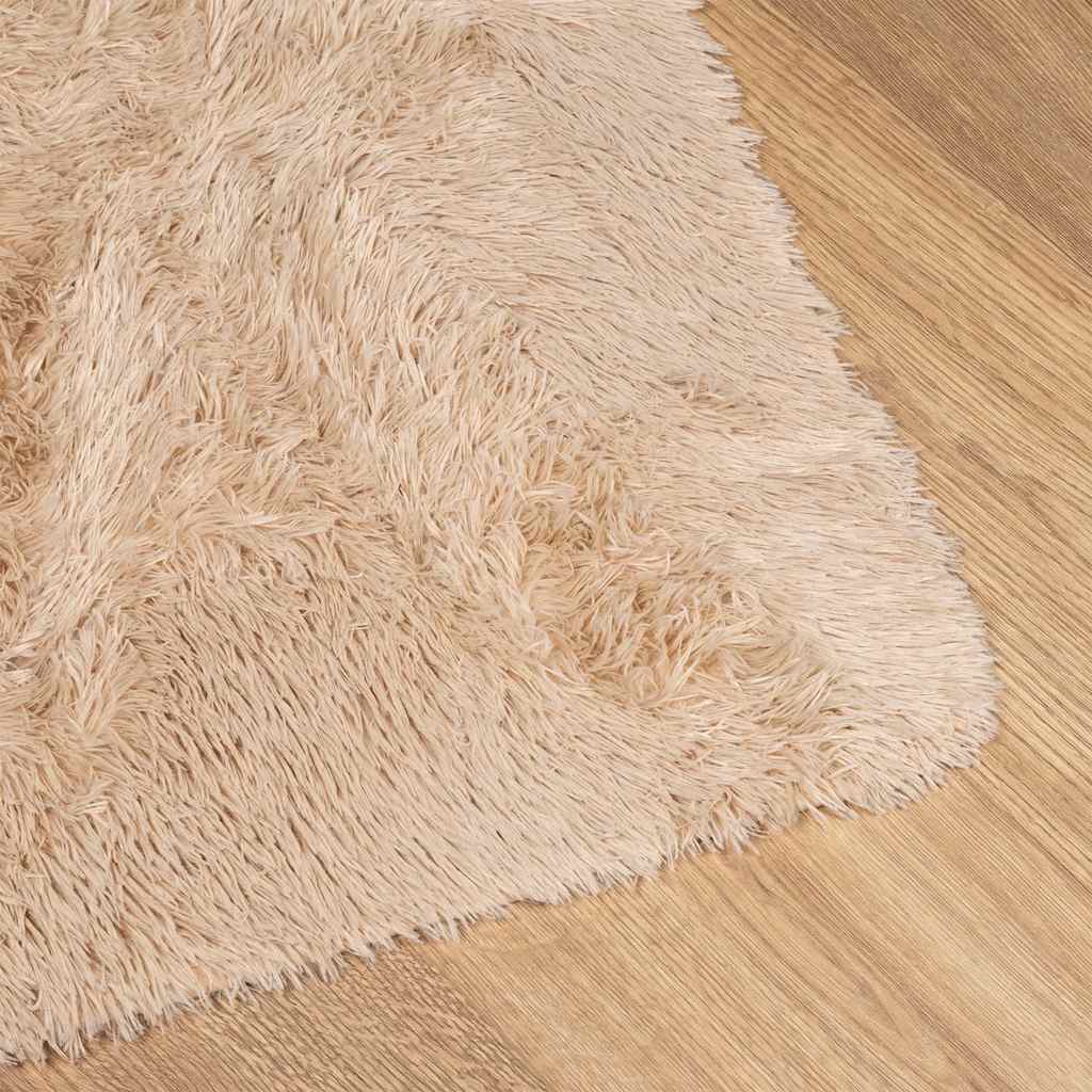 Tapis shaggy à poils longs NAVARRA Beige 240x240 cm Polyester