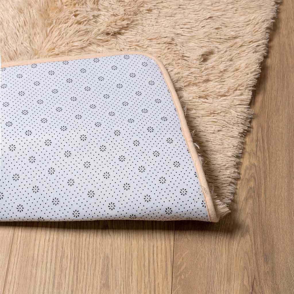 Tapis shaggy à poils longs NAVARRA Beige 240x240 cm Polyester