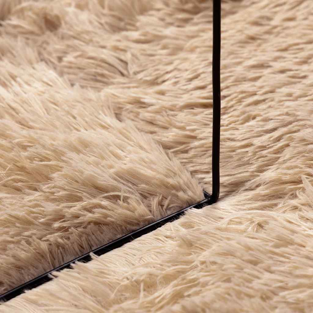 Tapis shaggy à poils longs NAVARRA Beige 240x240 cm Polyester