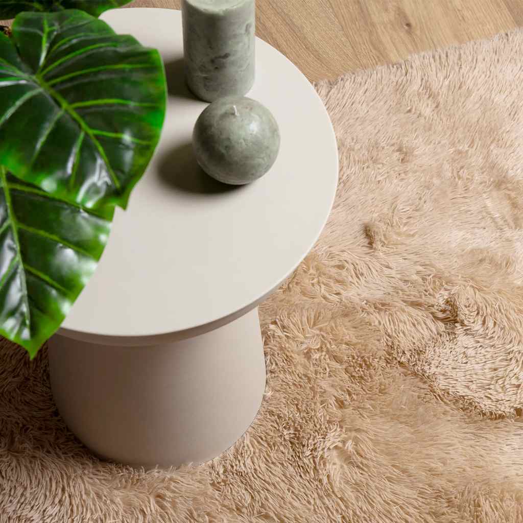 Tapis shaggy à poils longs NAVARRA Beige 240x240 cm Polyester