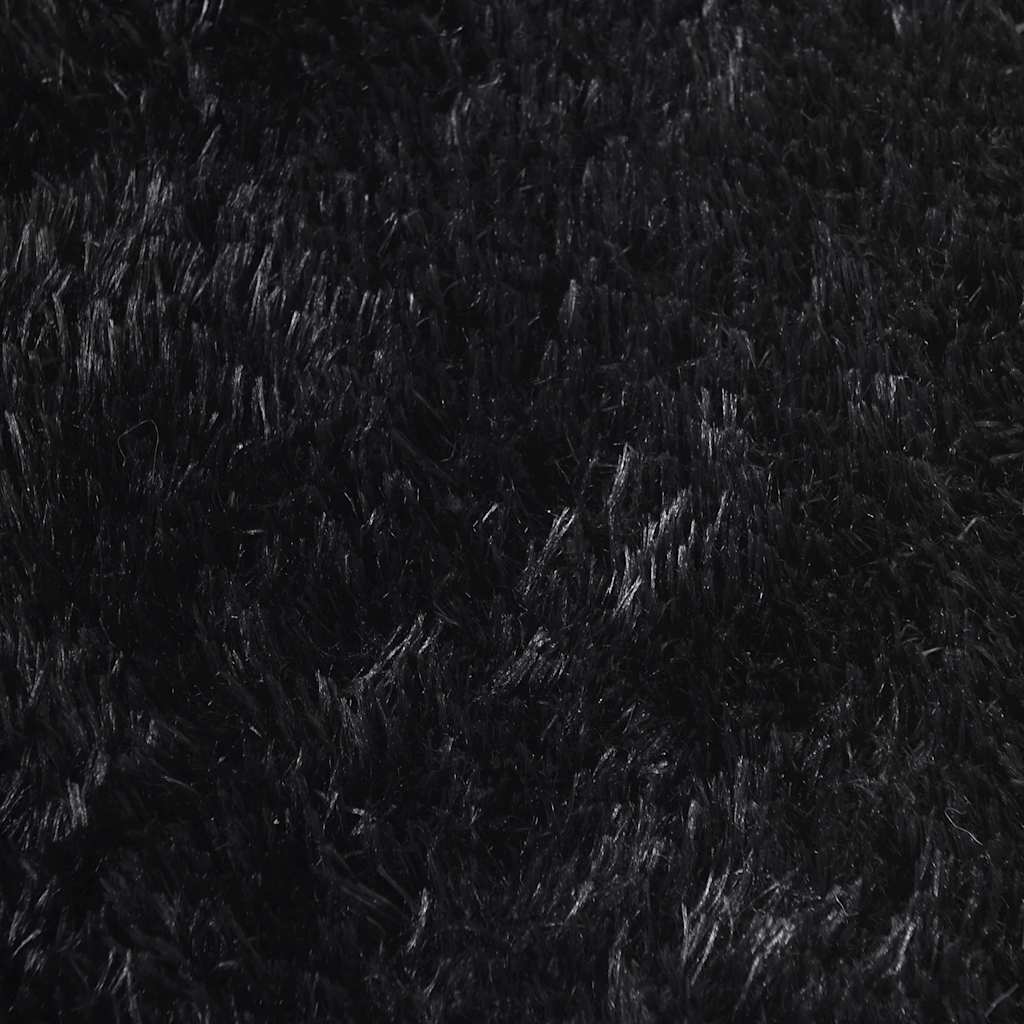 Tapis shaggy à poils longs NAVARRA Noir 240x240 cm Polyester
