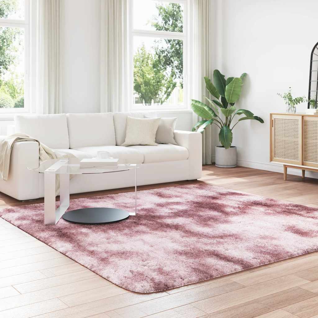 Tapis shaggy, poils longs NAVARRA, vieux rose, 240x240 cm, polyester