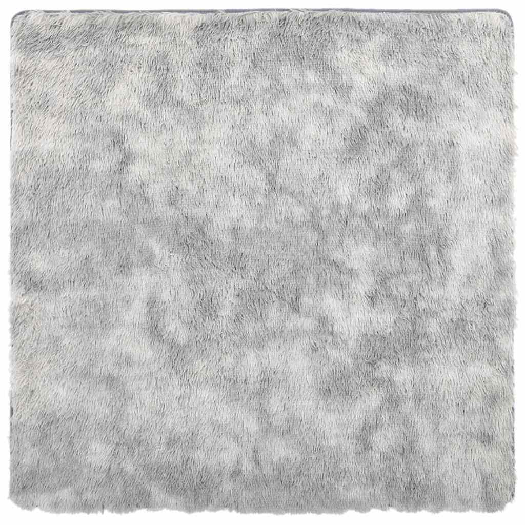 Tapis shaggy à poils longs NAVARRA gris clair 240x240 cm polyester