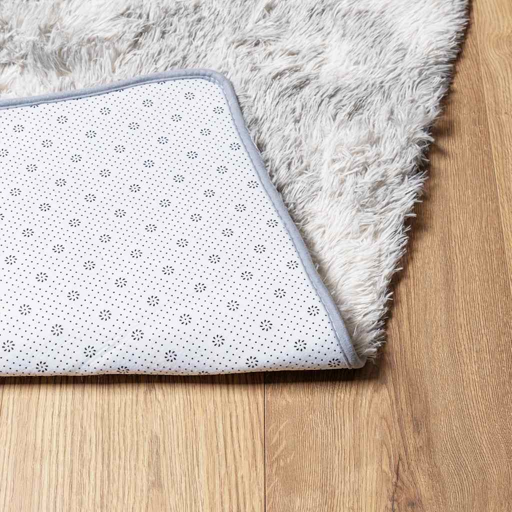 Tapis shaggy à poils longs NAVARRA gris clair 240x240 cm polyester