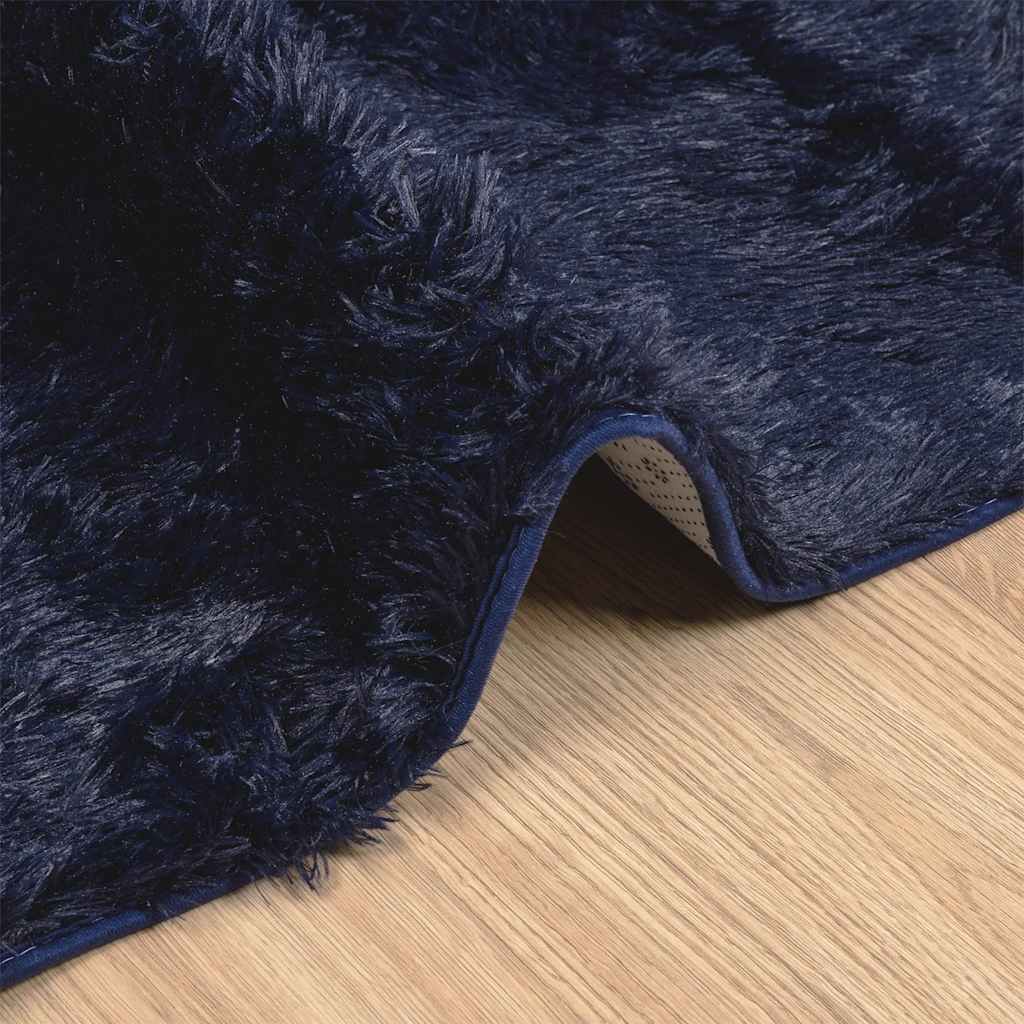 Shaggy rug, deep pile NAVARRA, navy blue, 240x240 cm, polyester
