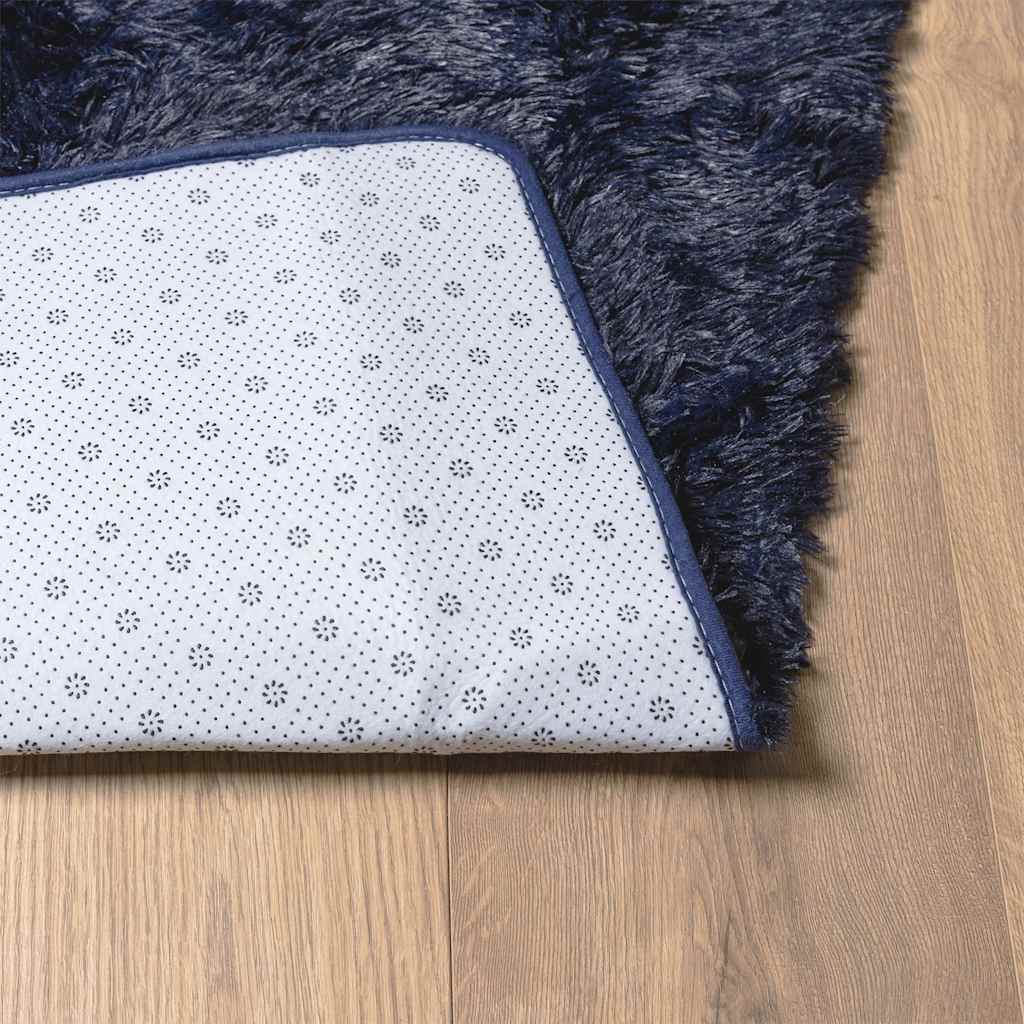 Shaggy rug, deep pile NAVARRA, navy blue, 240x240 cm, polyester