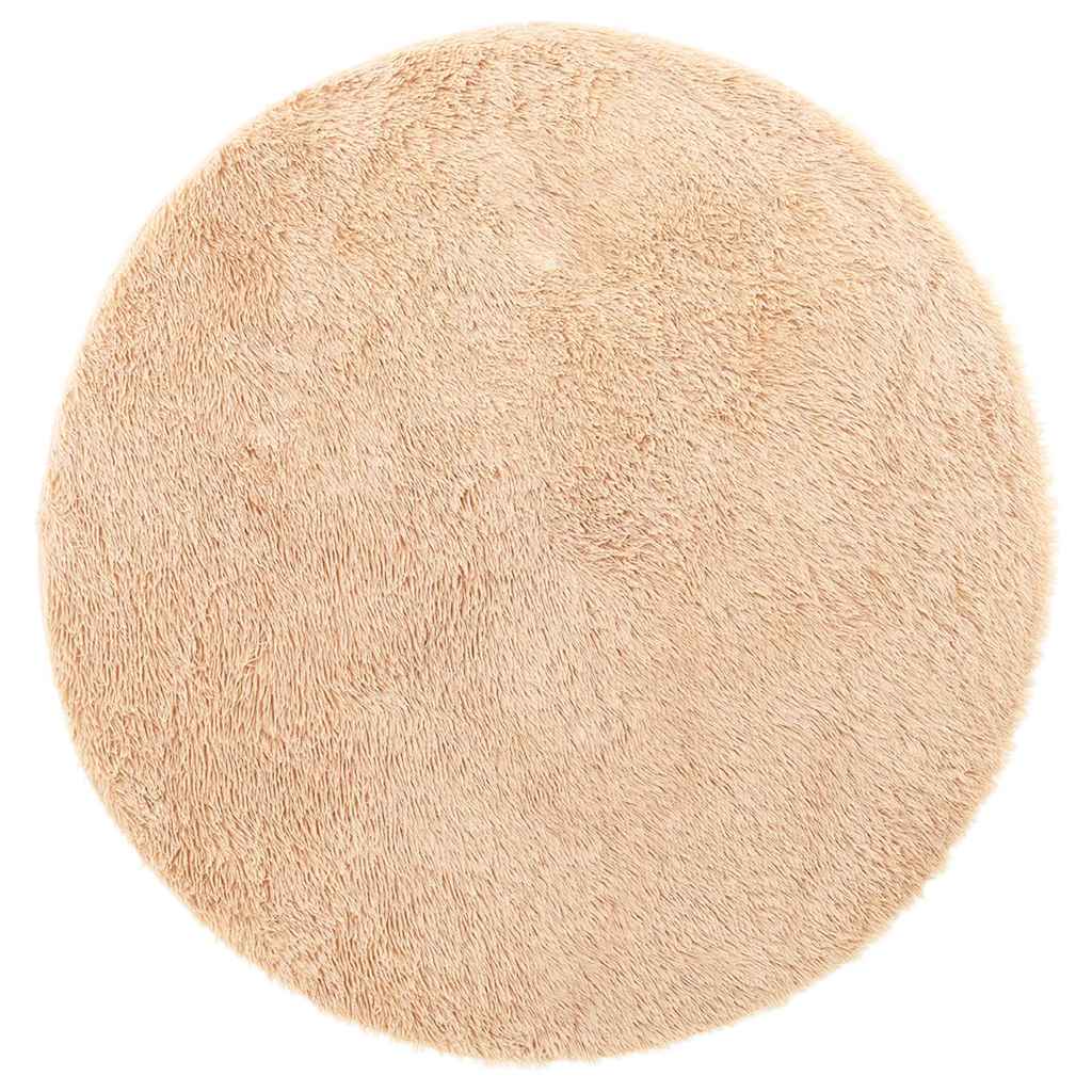 Tapis shaggy à poils longs NAVARRA Beige 100x100 cm Polyester