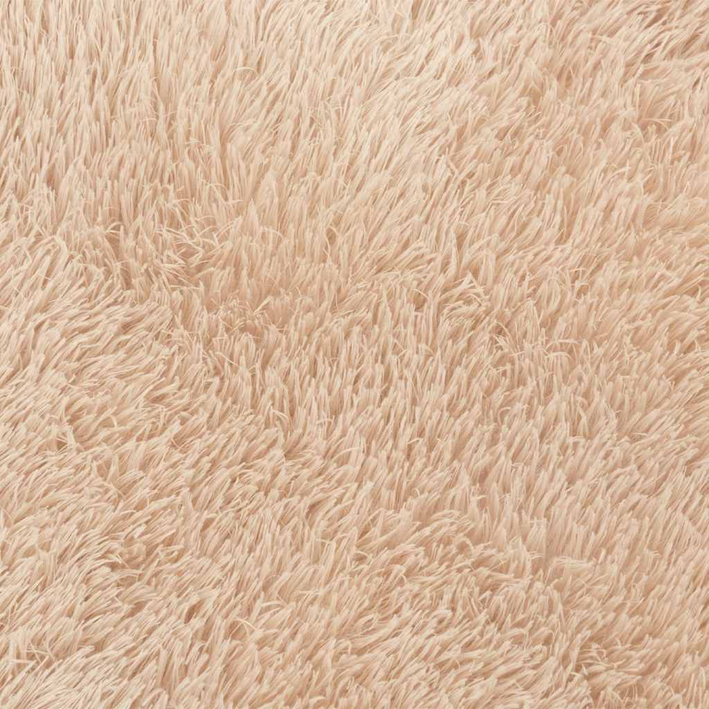 Tapis shaggy à poils longs NAVARRA Beige 100x100 cm Polyester