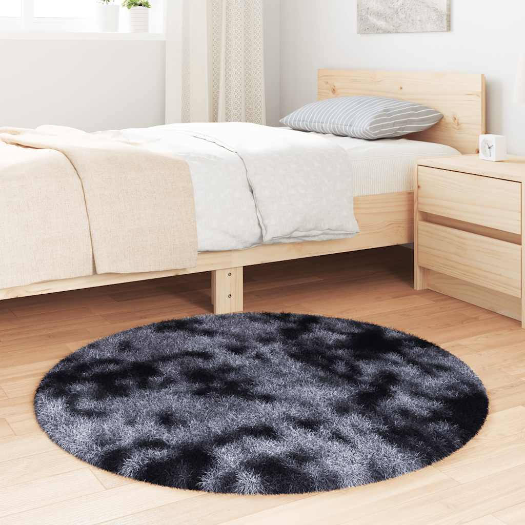 Tapis shaggy, poils longs NAVARRA, gris foncé, 100x100 cm, polyester