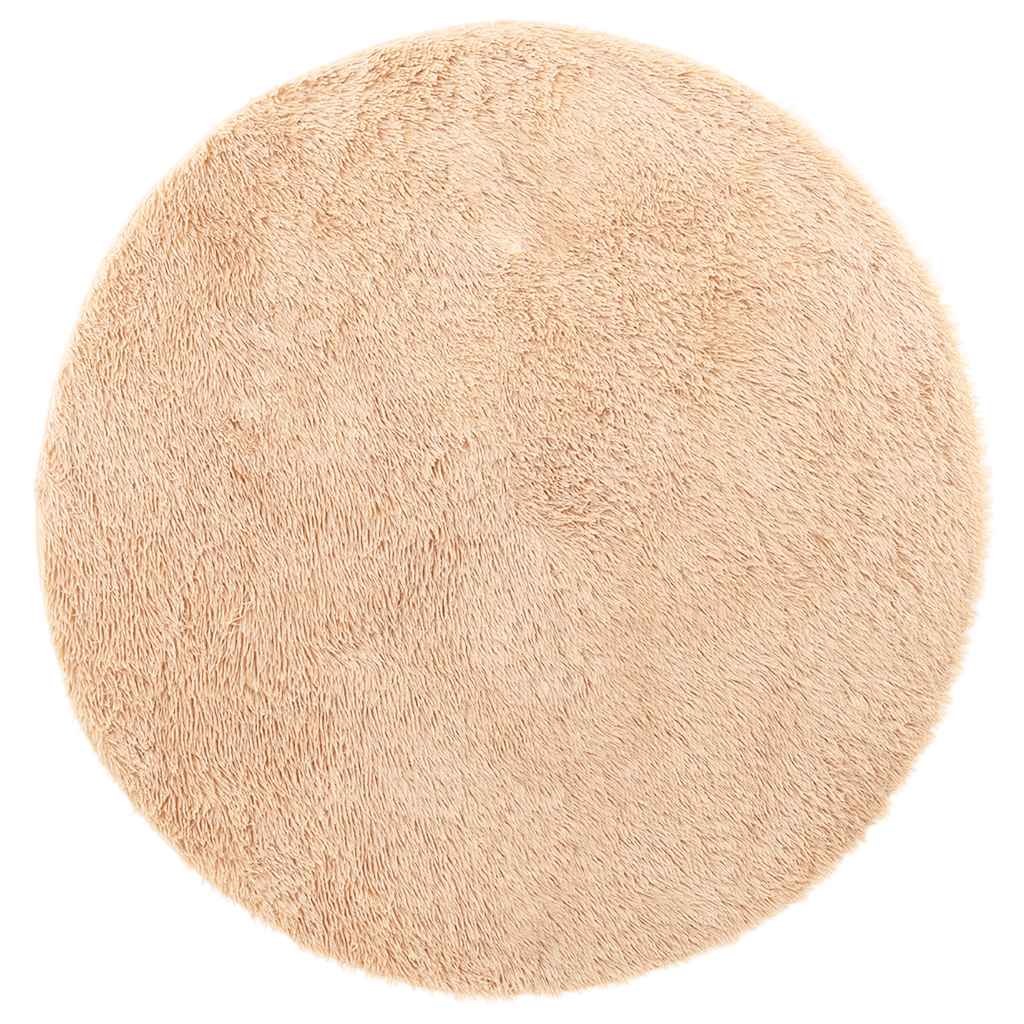 Tapis shaggy à poils longs NAVARRA Beige 120x120 cm Polyester