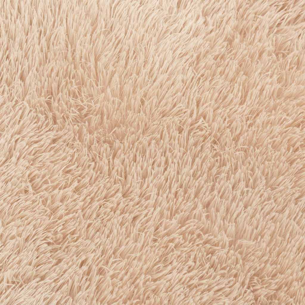 Tapis shaggy à poils longs NAVARRA Beige 120x120 cm Polyester