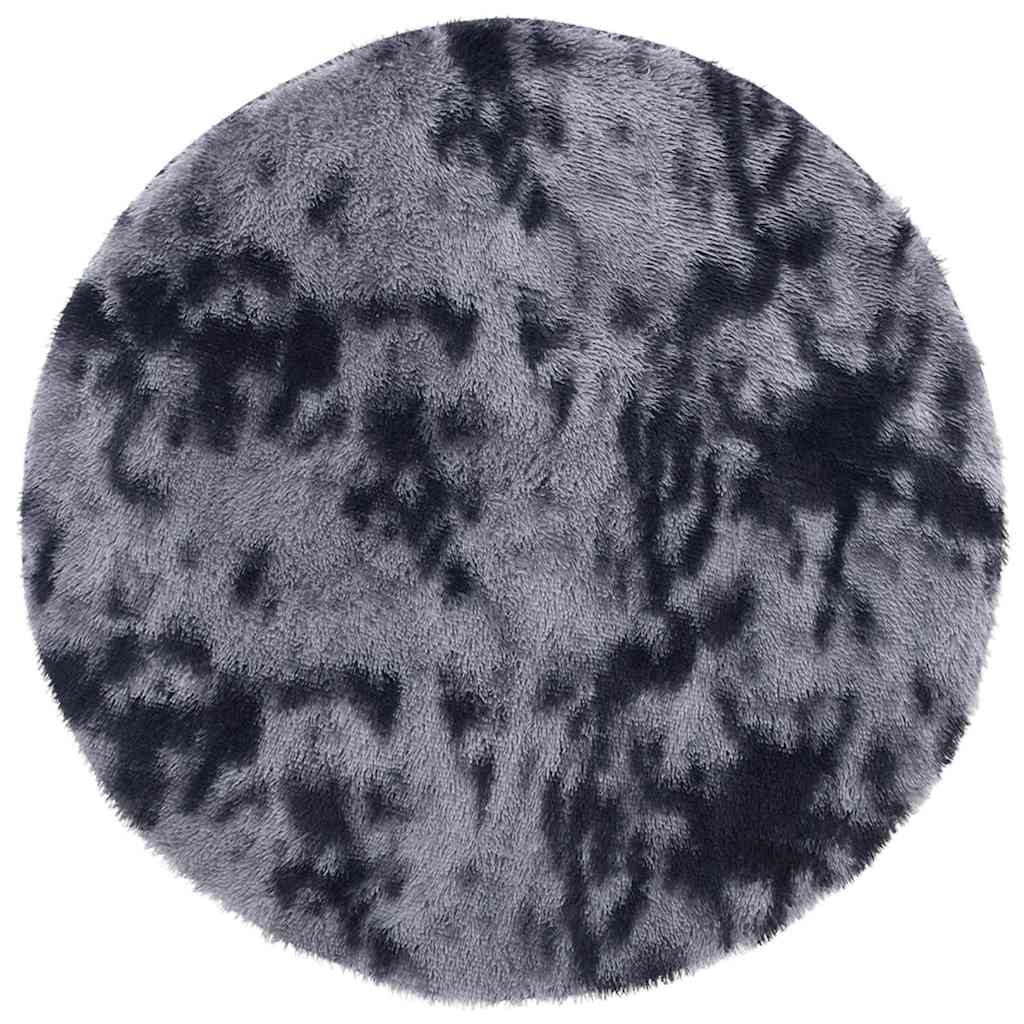 Tapis shaggy, poils longs NAVARRA, gris foncé, 120x120 cm, polyester