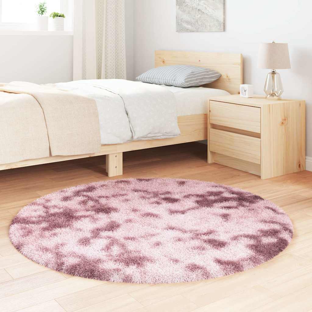 Tapis shaggy, poils longs NAVARRA, vieux rose, 120x120 cm, polyester