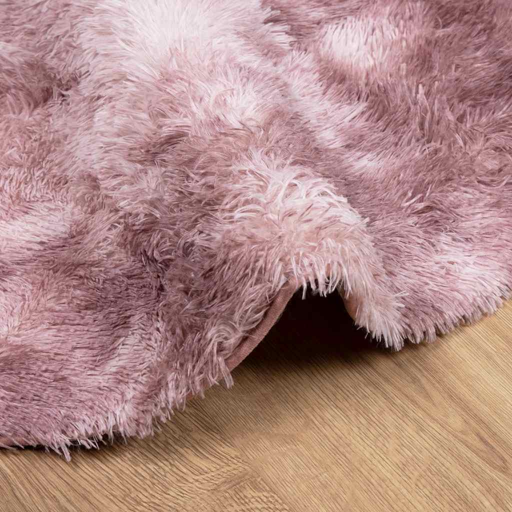 Tapis shaggy, poils longs NAVARRA, vieux rose, 120x120 cm, polyester