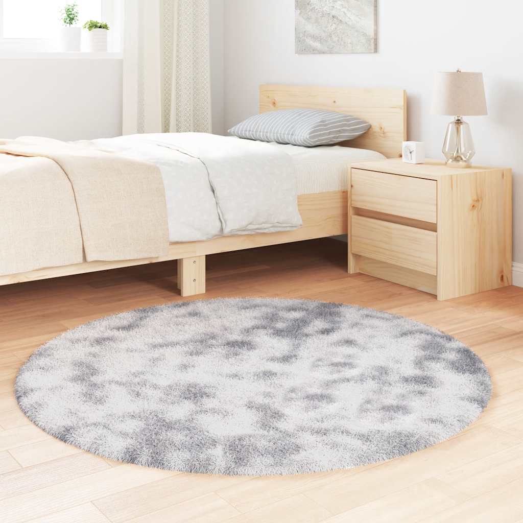 Tapis shaggy, poils longs NAVARRA, gris clair, 120x120 cm, polyester