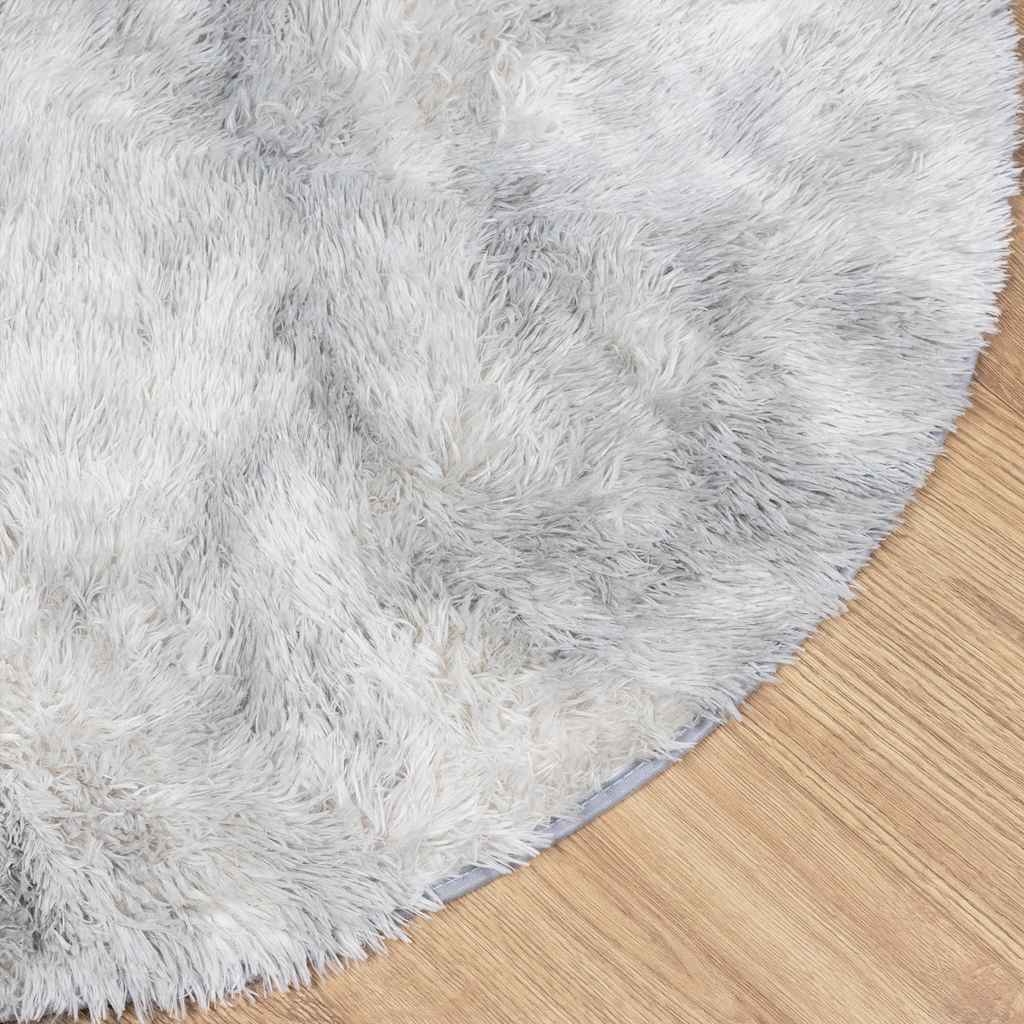 Tapis shaggy, poils longs NAVARRA, gris clair, 120x120 cm, polyester