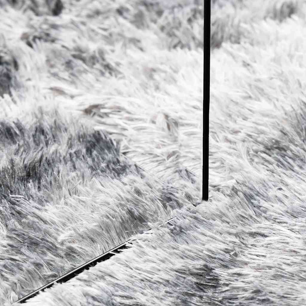 Tapis shaggy, poils longs NAVARRA, gris clair, 120x120 cm, polyester