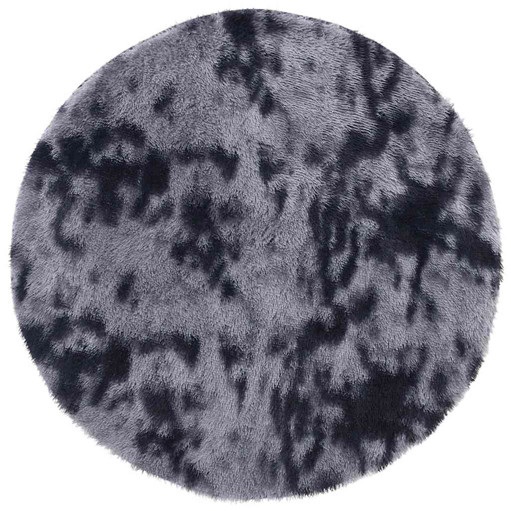 Tapis shaggy à poils longs NAVARRA gris foncé 160x160 cm polyester