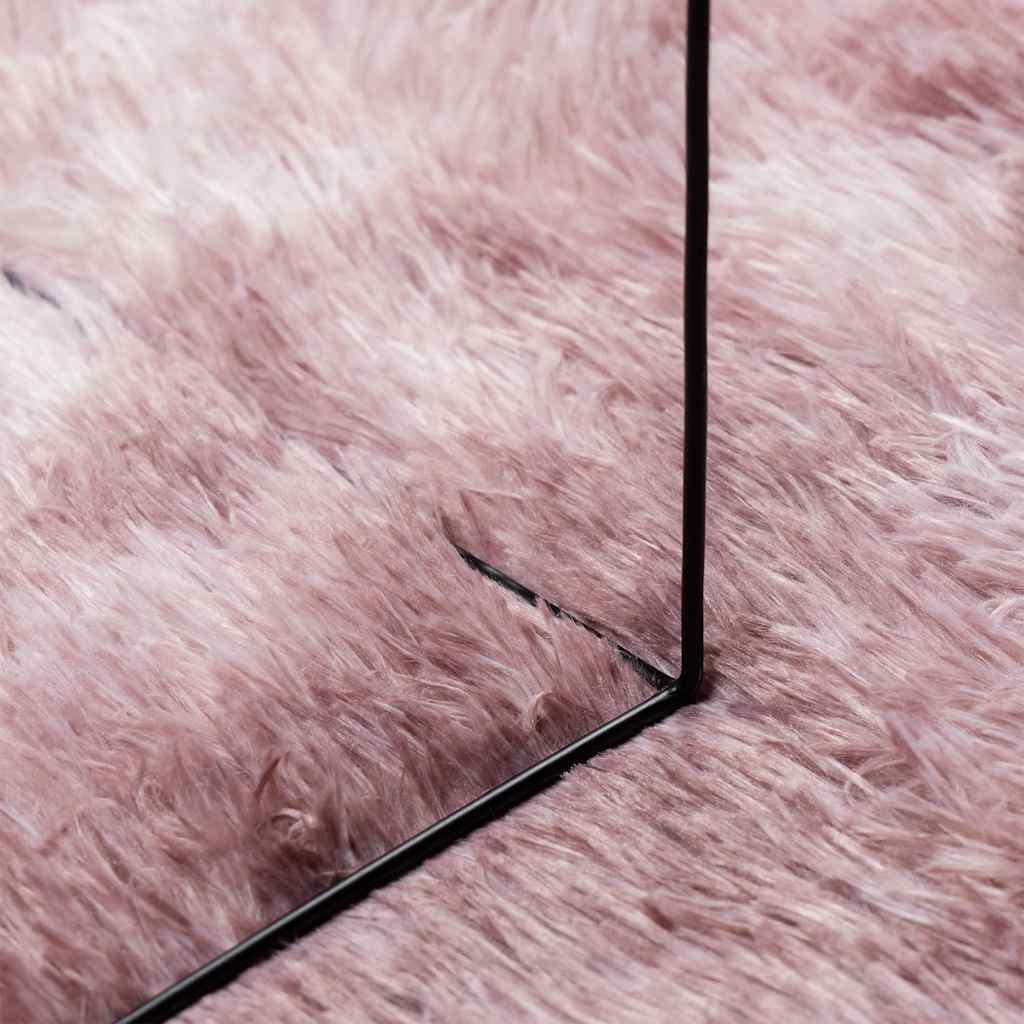 Tapis shaggy, poils longs NAVARRA, vieux rose, 160x160 cm, polyester