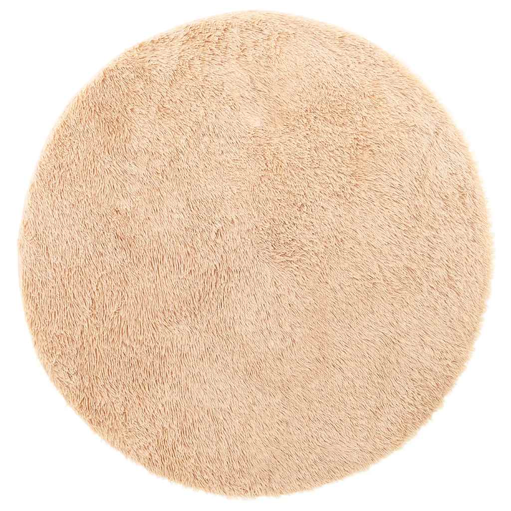 Tapis shaggy à poils longs NAVARRA Beige 200x200 cm Polyester