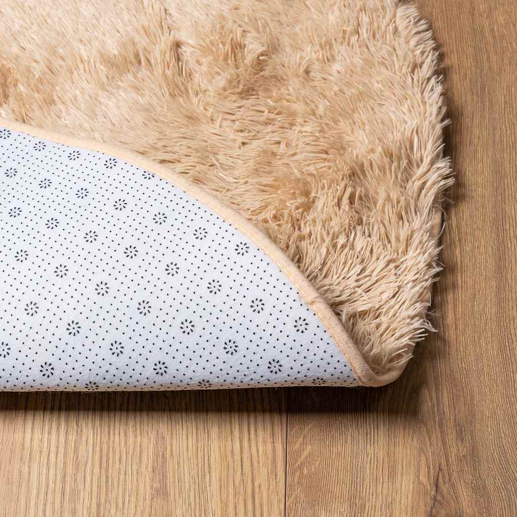 Tapis shaggy à poils longs NAVARRA Beige 200x200 cm Polyester