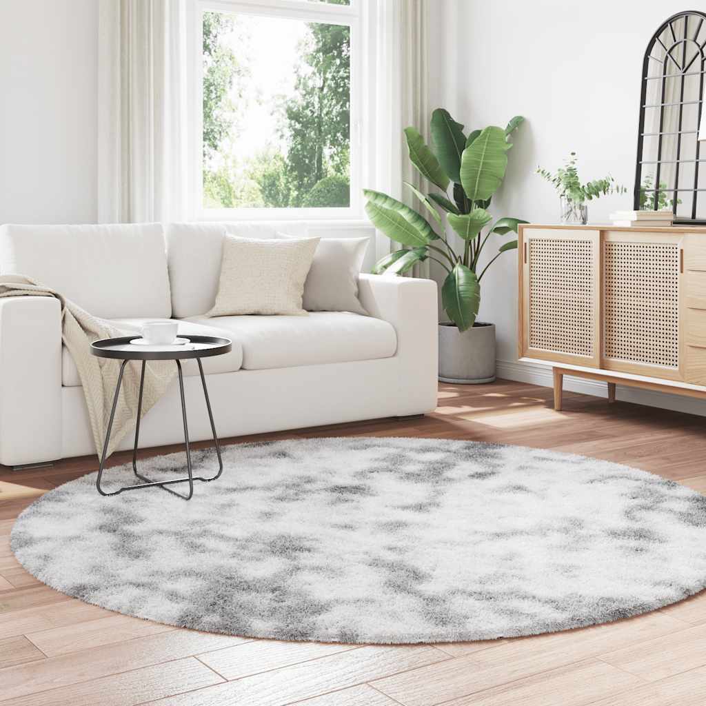 Tapis shaggy, poils longs NAVARRA, gris clair, 200x200 cm, polyester