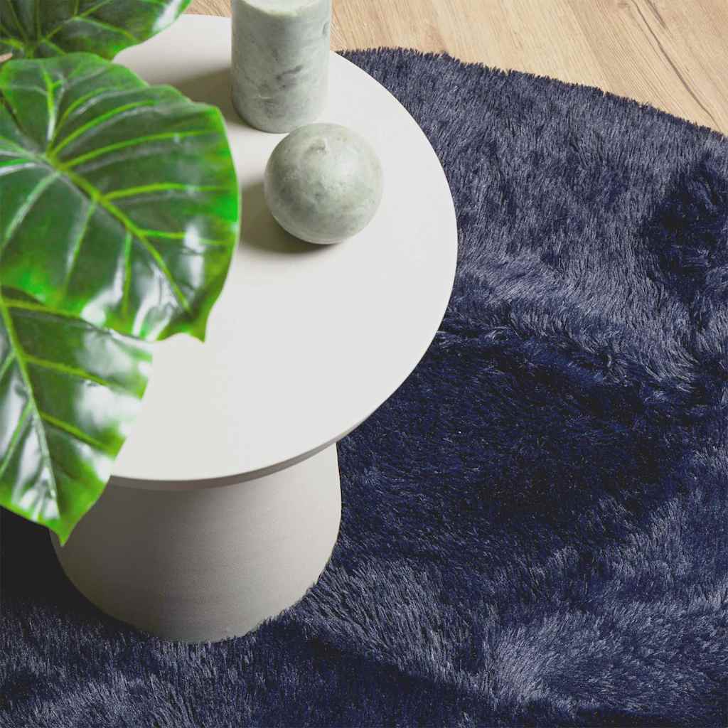 Teppich Shaggy Hochflor NAVARRA Marineblau 200x200 cm Polyester