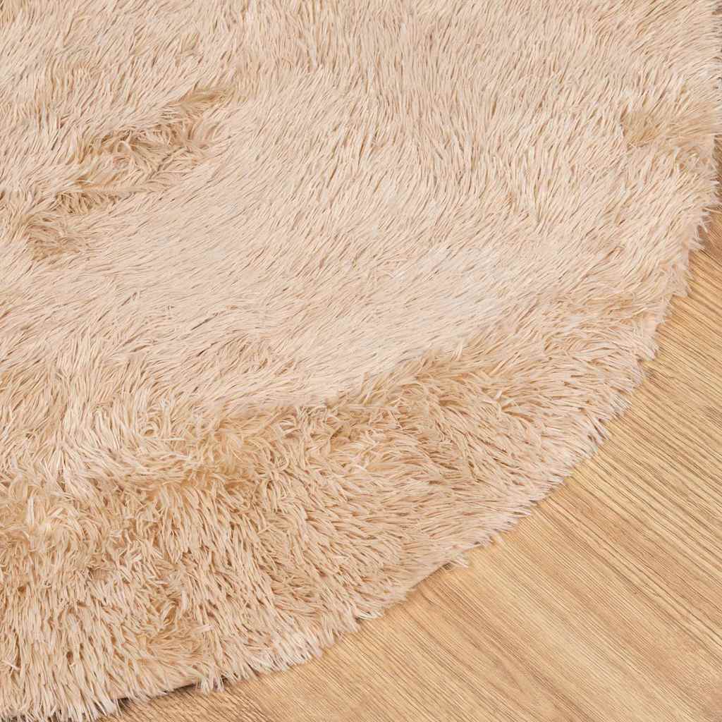 Tapis shaggy à poils longs NAVARRA Beige 240x240 cm Polyester