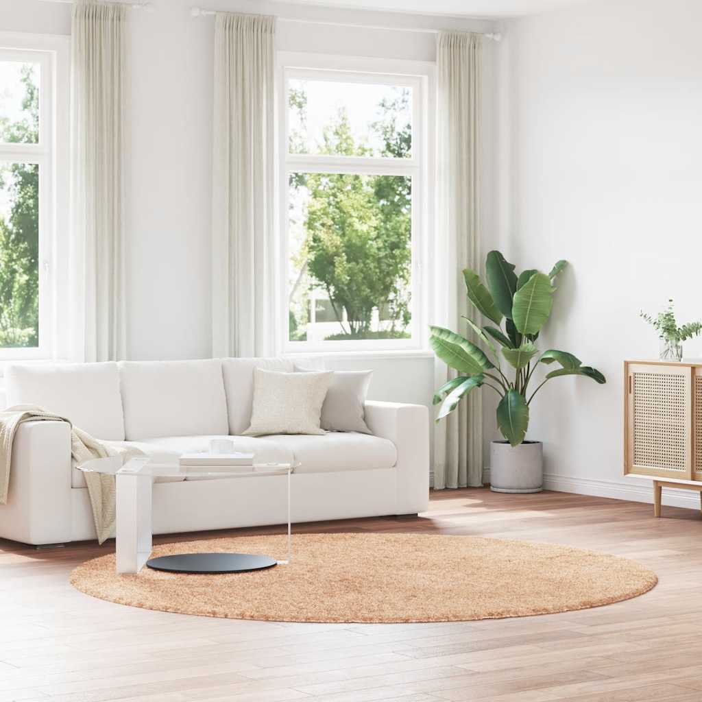 Tapis shaggy à poils longs NAVARRA Beige 240x240 cm Polyester