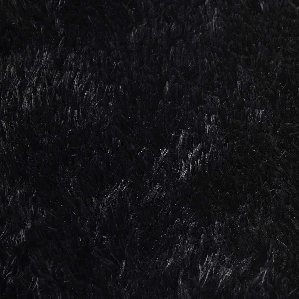 Tapis shaggy à poils longs NAVARRA Noir 240x240 cm Polyester