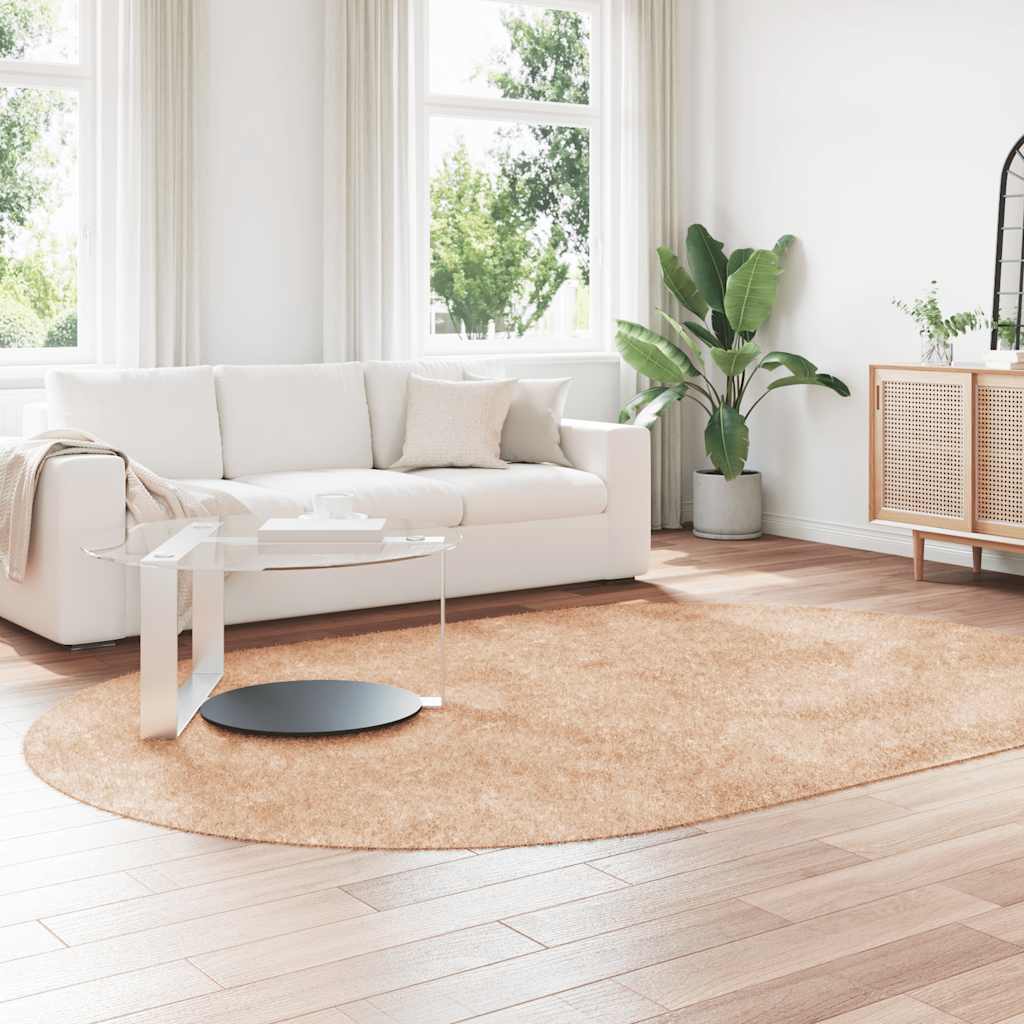 Tapis shaggy à poils longs NAVARRA Beige 300x200 cm Polyester