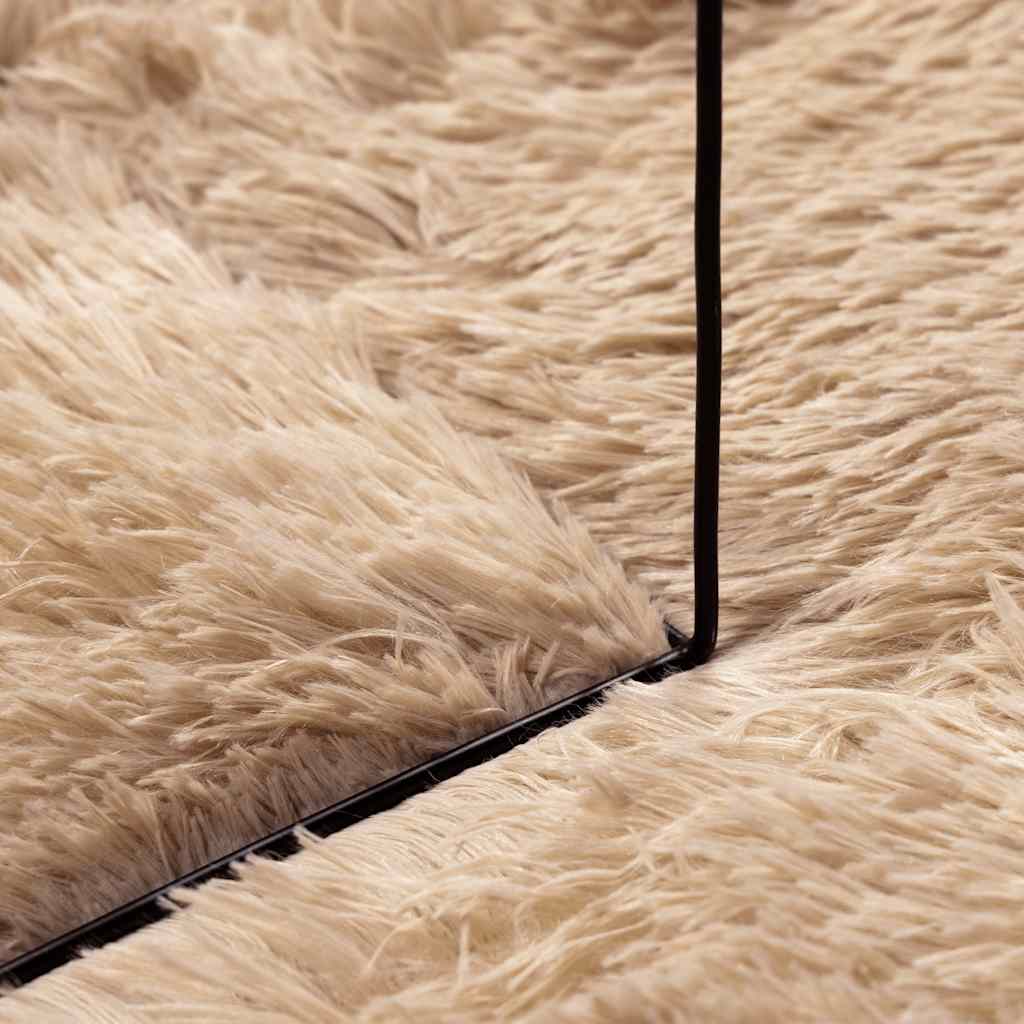 Tapis shaggy à poils longs NAVARRA Beige 300x200 cm Polyester
