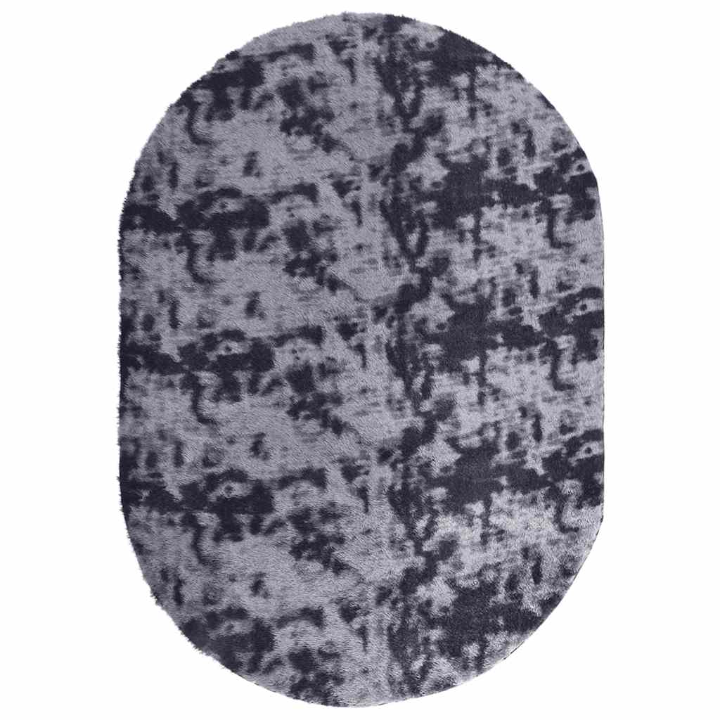 Tapis shaggy à poils longs NAVARRA gris foncé 300x200 cm polyester