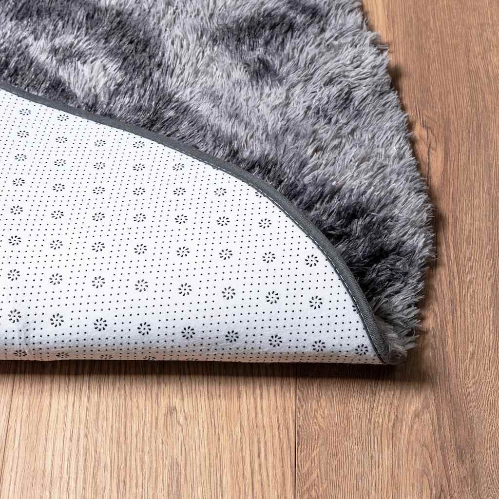 Tapis shaggy à poils longs NAVARRA gris foncé 300x200 cm polyester