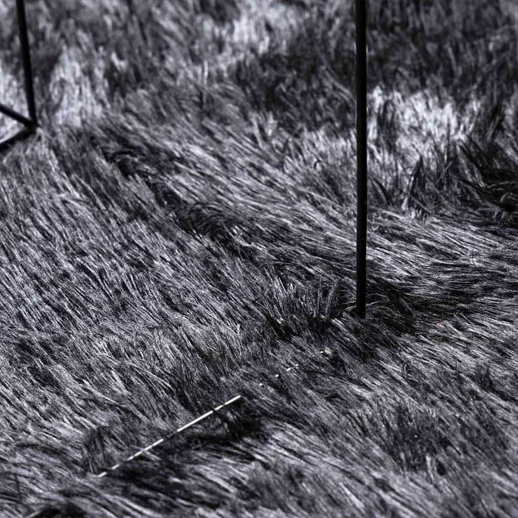 Tapis shaggy à poils longs NAVARRA gris foncé 300x200 cm polyester