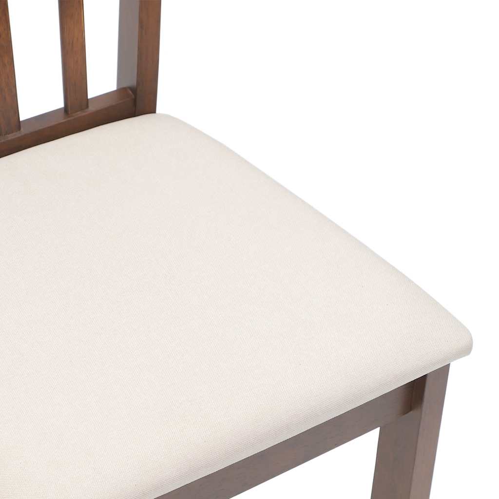 Esszimmerstühle mit Kissen 2 Stk. Braun Massivholz Gummibaum