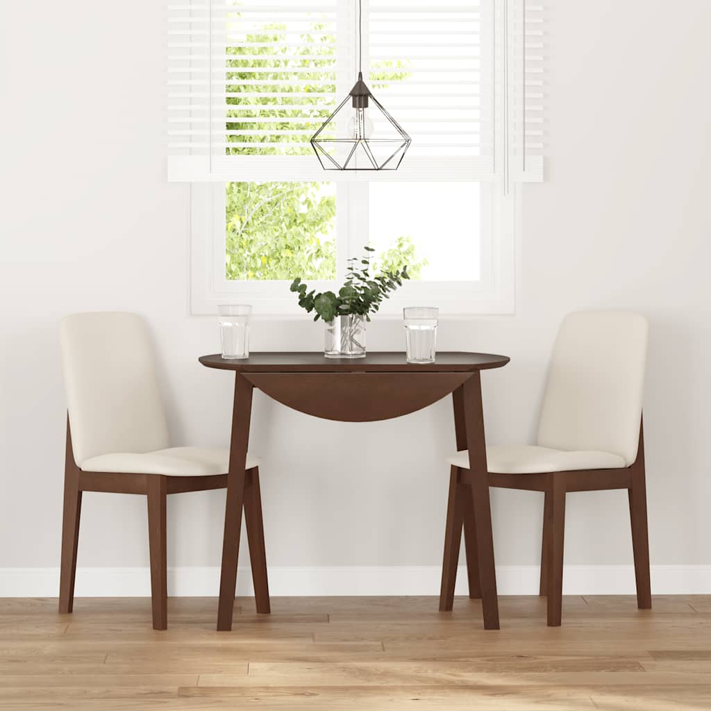Esszimmerstühle mit Kissen 2 Stk. Braun Massivholz Gummibaum