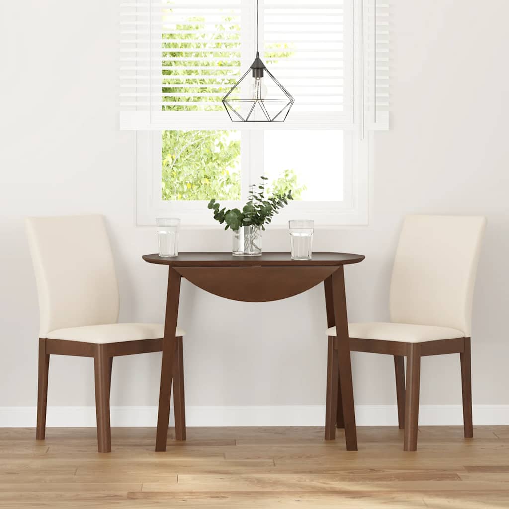 Esszimmerstühle mit Kissen 2 Stk. Braun Massivholz Gummibaum