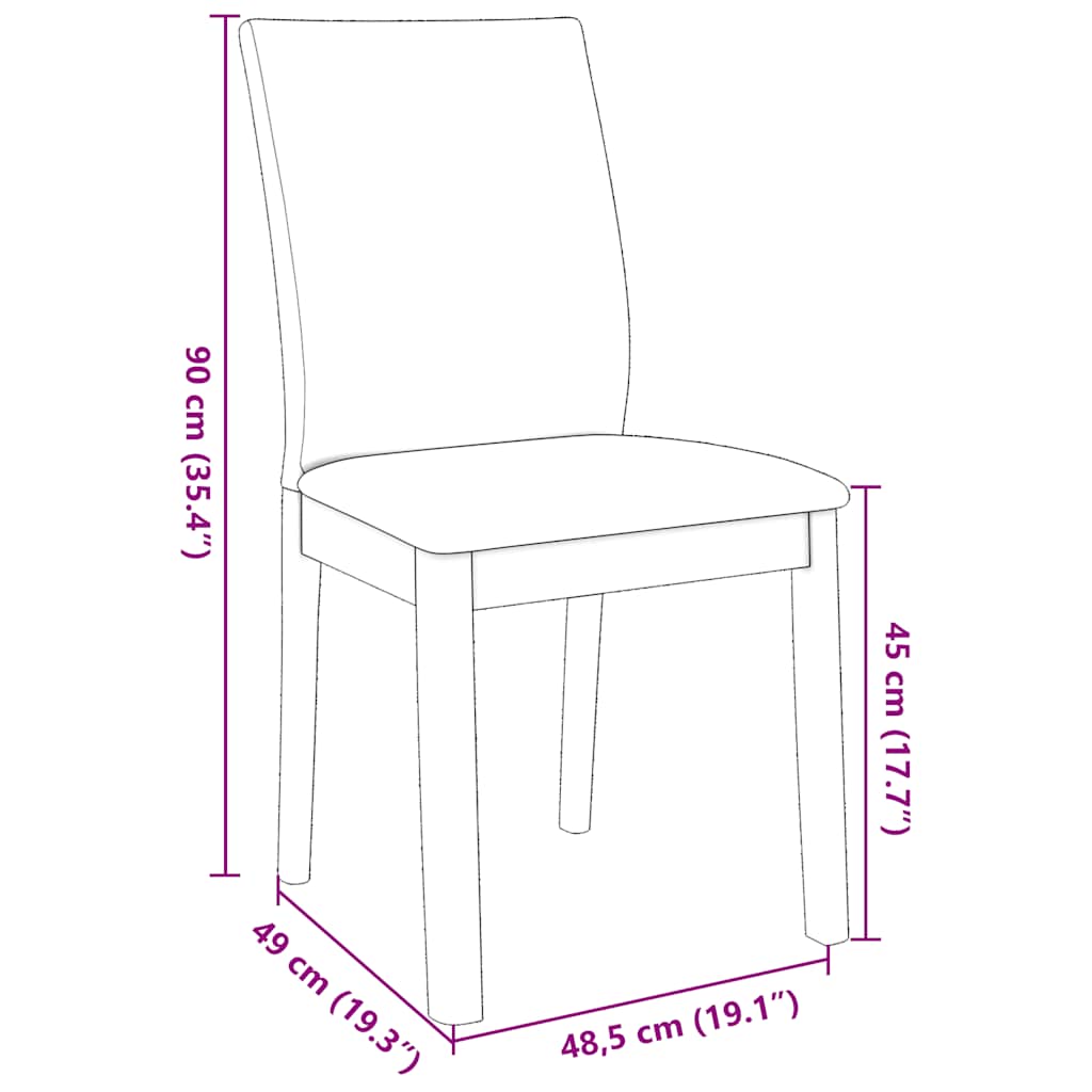 Esszimmerstühle mit Kissen 2 Stk. Braun Massivholz Gummibaum